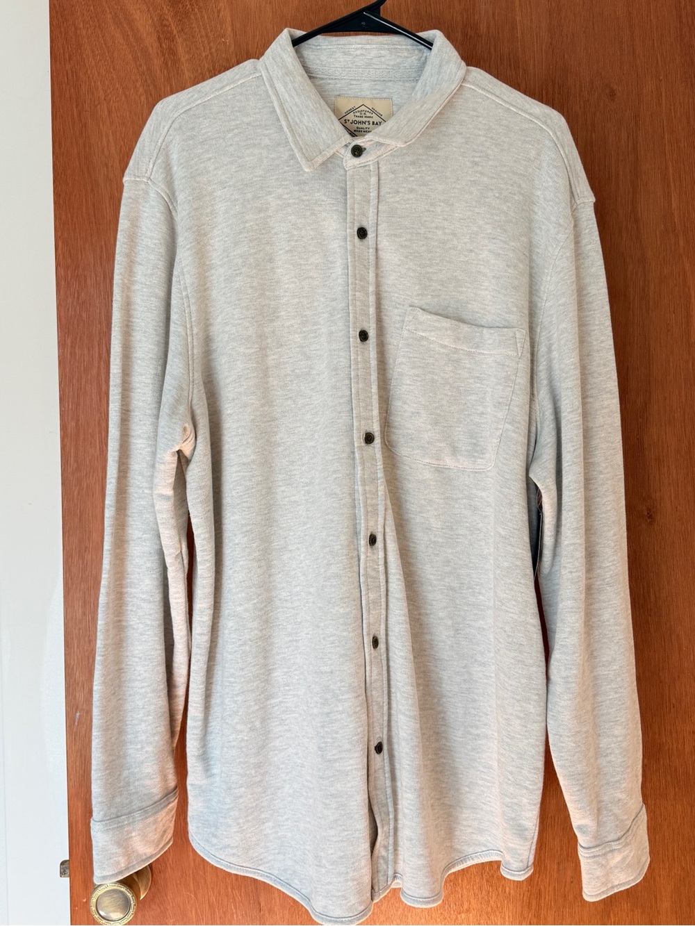 St. John's Bay Light Heather Gray Button-Up Shirt